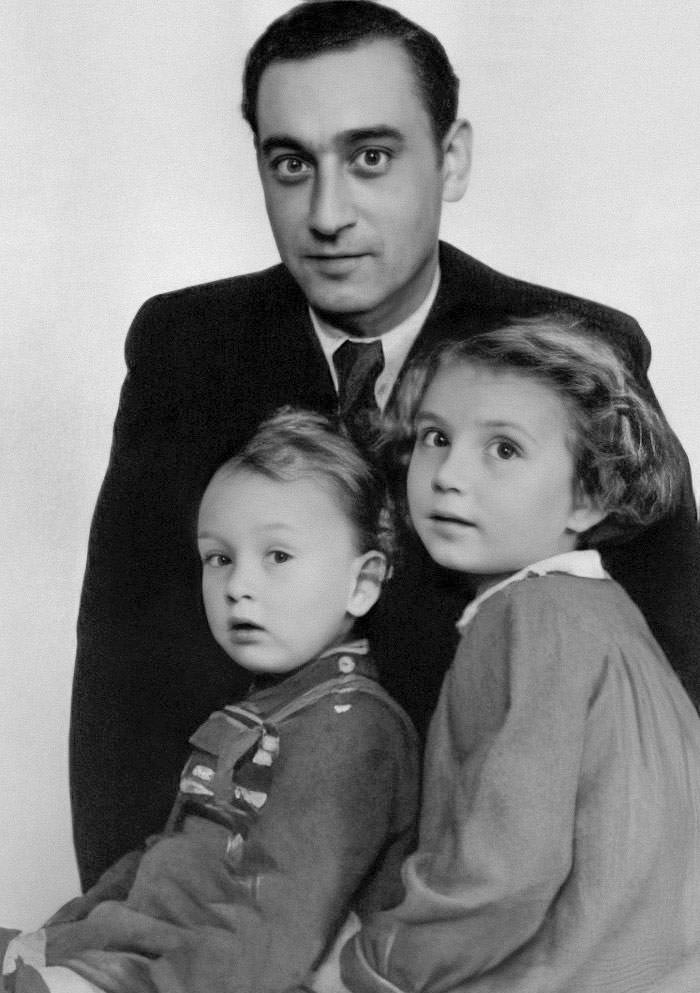 Манфред Айхингер и его дети: Бернд и Моника, 1951 год