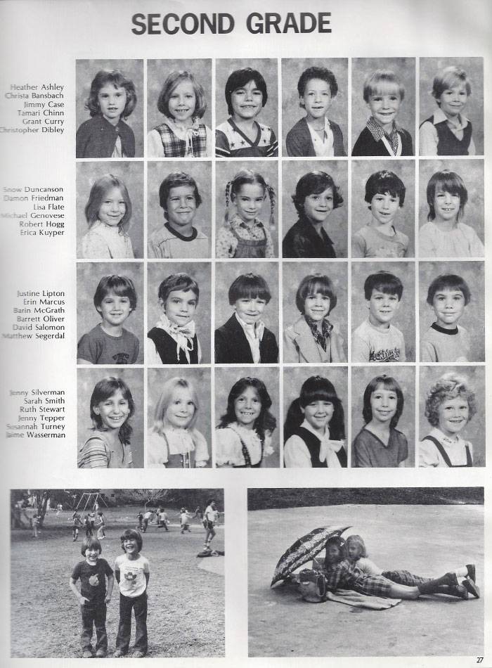 Баррет Оливер на снимке в школьном фотоальбоме. «Apple School», 2-й класс, 1981 год.